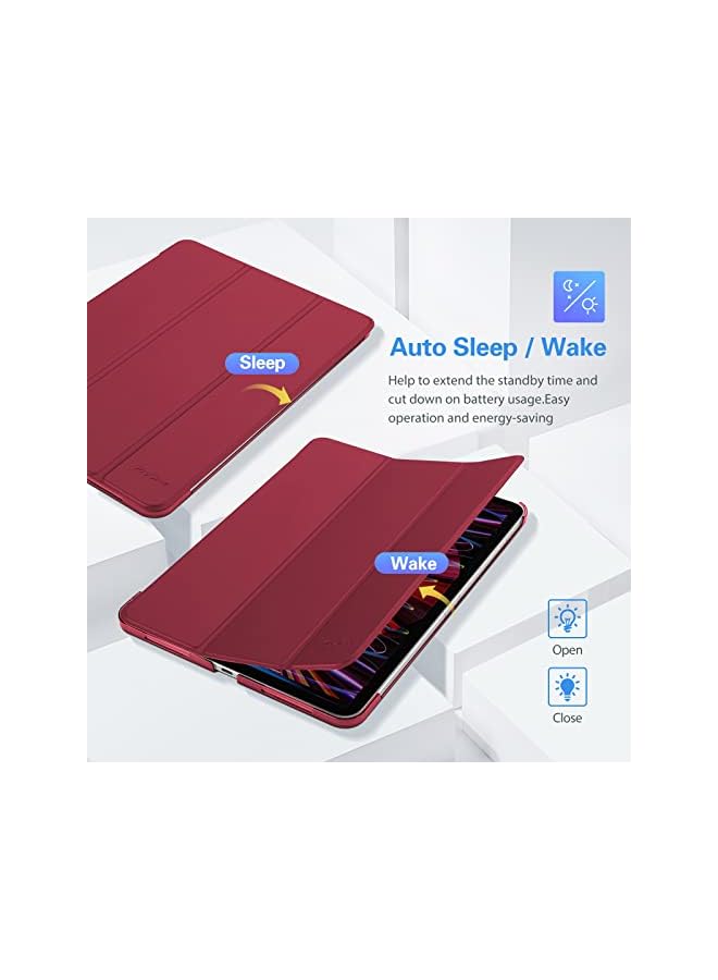 Procases Ipad Pro 11 Inch Case 2022/2021 / 2020/2018, Slim Stand Hard Back Shell Smart Cover For Ipad Pro 11 Inch 4Th Generation 2022 / 3Rd Gen 2021/ 2Nd Gen 2020 / 1St Gen 2018 -Wine - Image 5