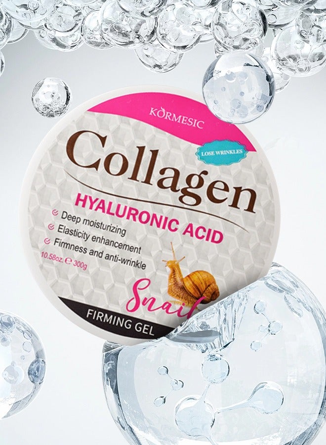 Kormesic 300g Collagen Hyaluronic Acid Firming Gel Snail Collagen Firming Gel for Face Deep Moisturizing Firming & Anti Wrinkle Facial Cream Gel with Collagen Hyaluronic Acid & Snail Secretion Filtrate - Image 1