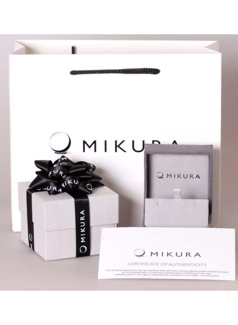 MIKURA Pendant, Freshwater Pearls, A Quality, White Color, 11.5-11.0MM, 18KY, 11D-0.04CT  - Image 5
