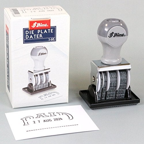 Shiny Dater Rubber Stamp with "PAID" message and Signature place by Shiny S-68 - Image 3