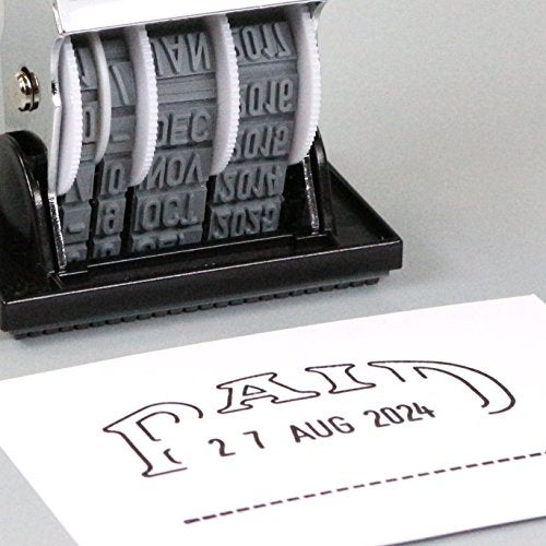 Shiny Dater Rubber Stamp with "PAID" message and Signature place by Shiny S-68 - Image 4