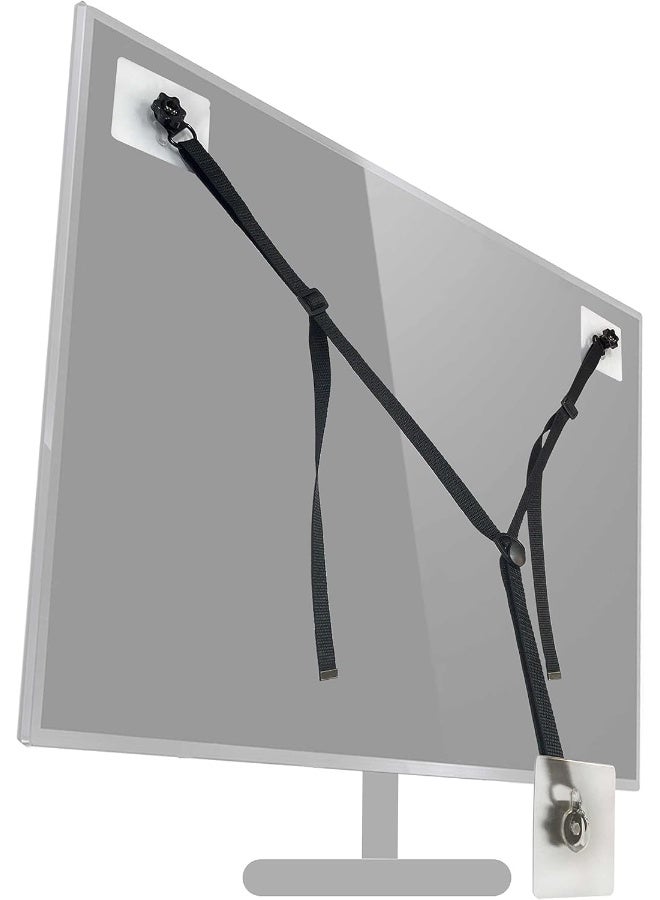 xicveiuz 3 Pack No-Drill Flat Screen TV Safety Straps, Adjustable Anti-Tip Furniture Anchor Kit for Baby Proofing - Image 1