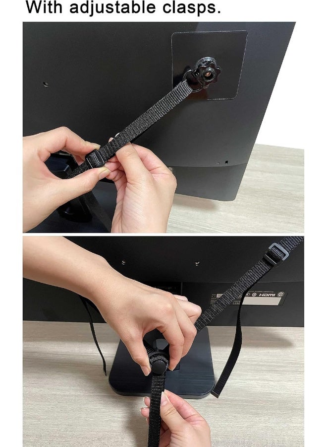 xicveiuz 3 Pack No-Drill Flat Screen TV Safety Straps, Adjustable Anti-Tip Furniture Anchor Kit for Baby Proofing - Image 3