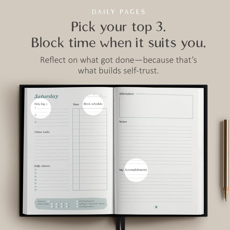epic self The ADHD Planner for Adults - Undated Daily & Weekly ADHD Journal for Disorganized People, 90 Days - Habit Tracker, Record Emotions & Mood - Academic Goals - Structure & Focus for Adults Brains - Image 3