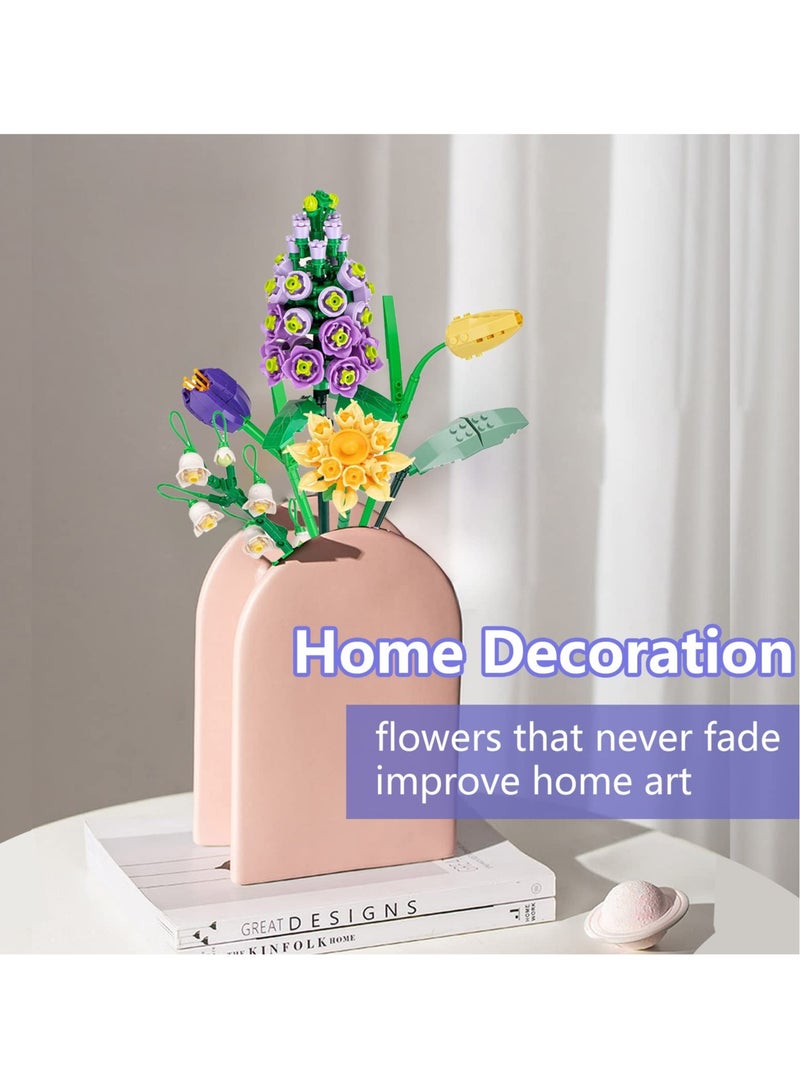 Zikra Flowers Bouquet Building Kit Artificial Flower Blocks Set Toy for Adults Creative Botanical Collection Home Decor Birthday Gifts Girls - Image 1