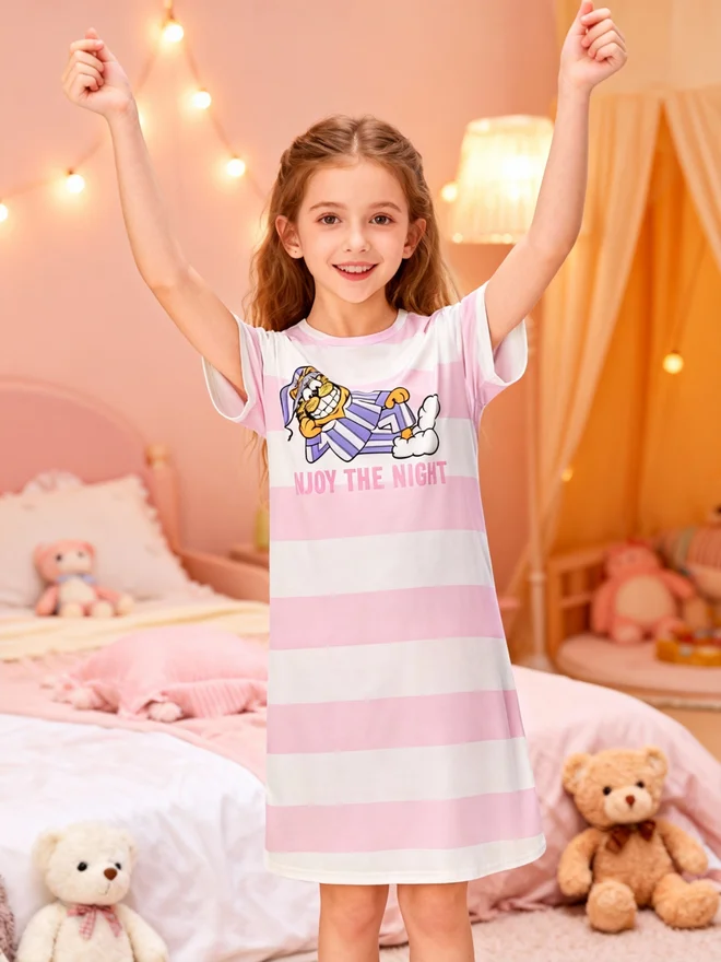 Take Two  Girls Graphic Print Striped Nightdress for Women | Best Price UAE