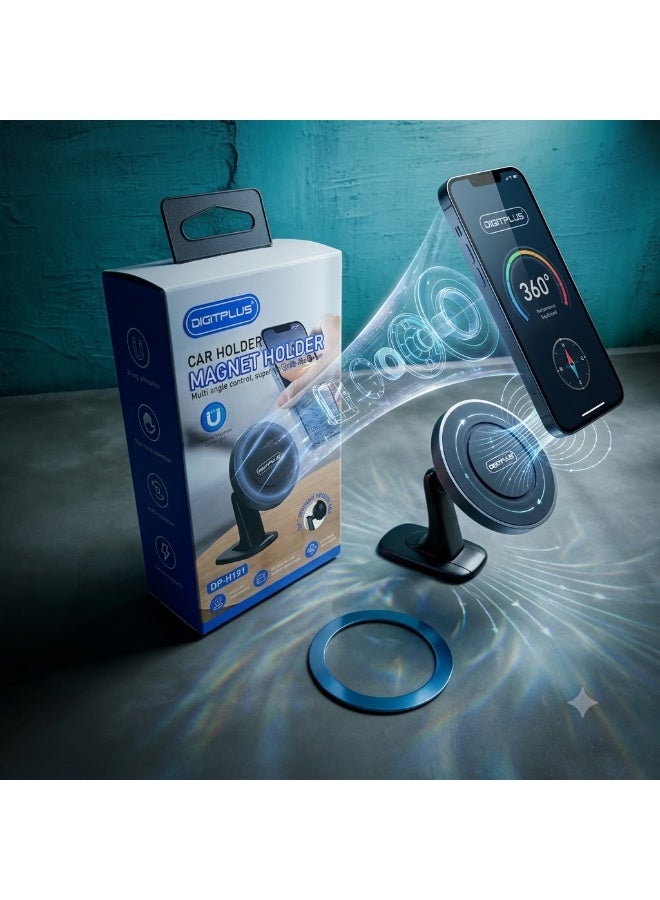 DIGITPLUS DP-H191 Magnetic Car Phone Holder | 360° Adjustable Dashboard Mobile Mount | Universal Compatible with iPhone & Android - Image 2