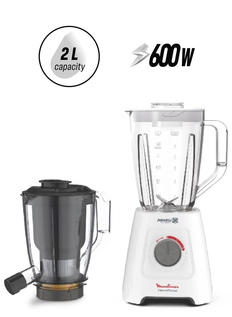 Moulinex 600W BlendForce 2-in-1 Blender Multicolour 1.25-2 L LM42Q127 2 L 600 W LM42Q127 Multicolour - Image 1