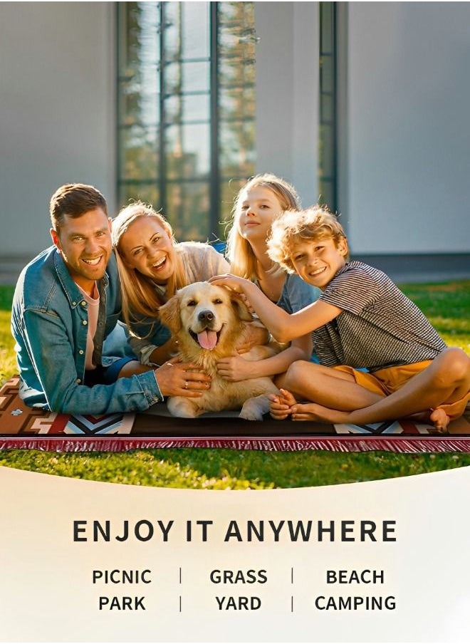 GROIC Beach Blanket ,Multi Use Outdoor Camping Mat, Picnic Blanket, Exercise Stretching Mat,Boho-Chic Windproof Blanket,Camping Supplies  - Image 2