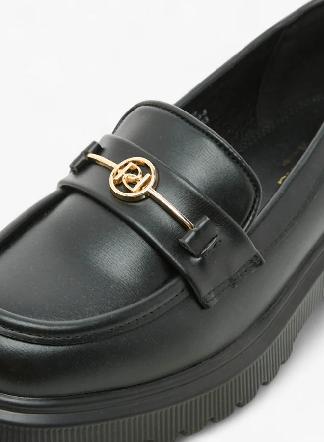 Paprika Women's Metal Accent Slip-On Platform Loafers
