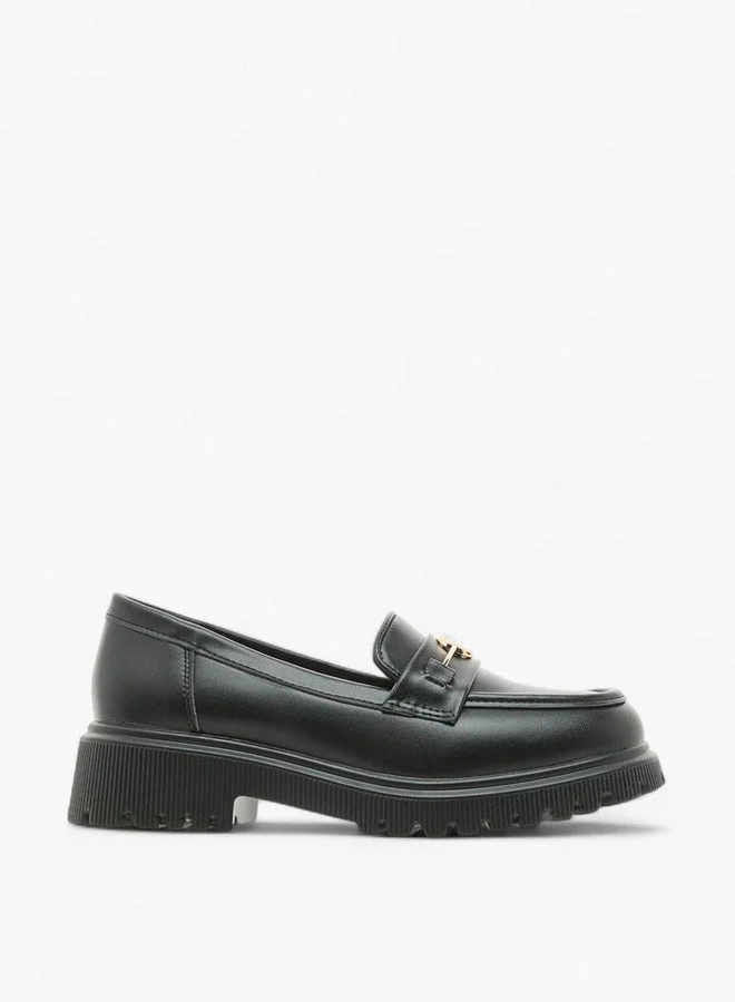 Women's Metal Accent Slip-On Platform Loafers