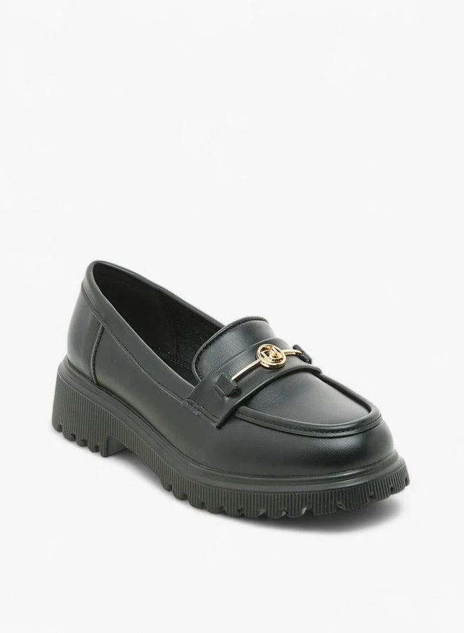 Women's Metal Accent Slip-On Platform Loafers