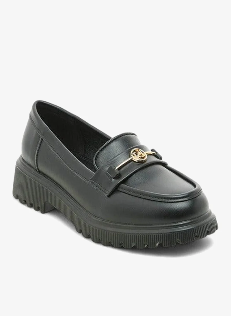 Women's Metal Accent Slip-On Platform Loafers