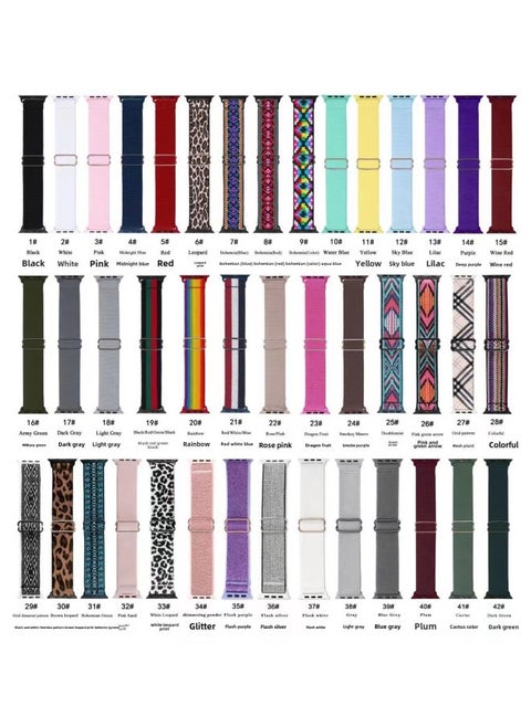 For Apple Watch Strap Iwatch8 Apple Strap Stretch Buckle Nylon Watch Strap-Color:White-Specifications:【38/40/41MM】