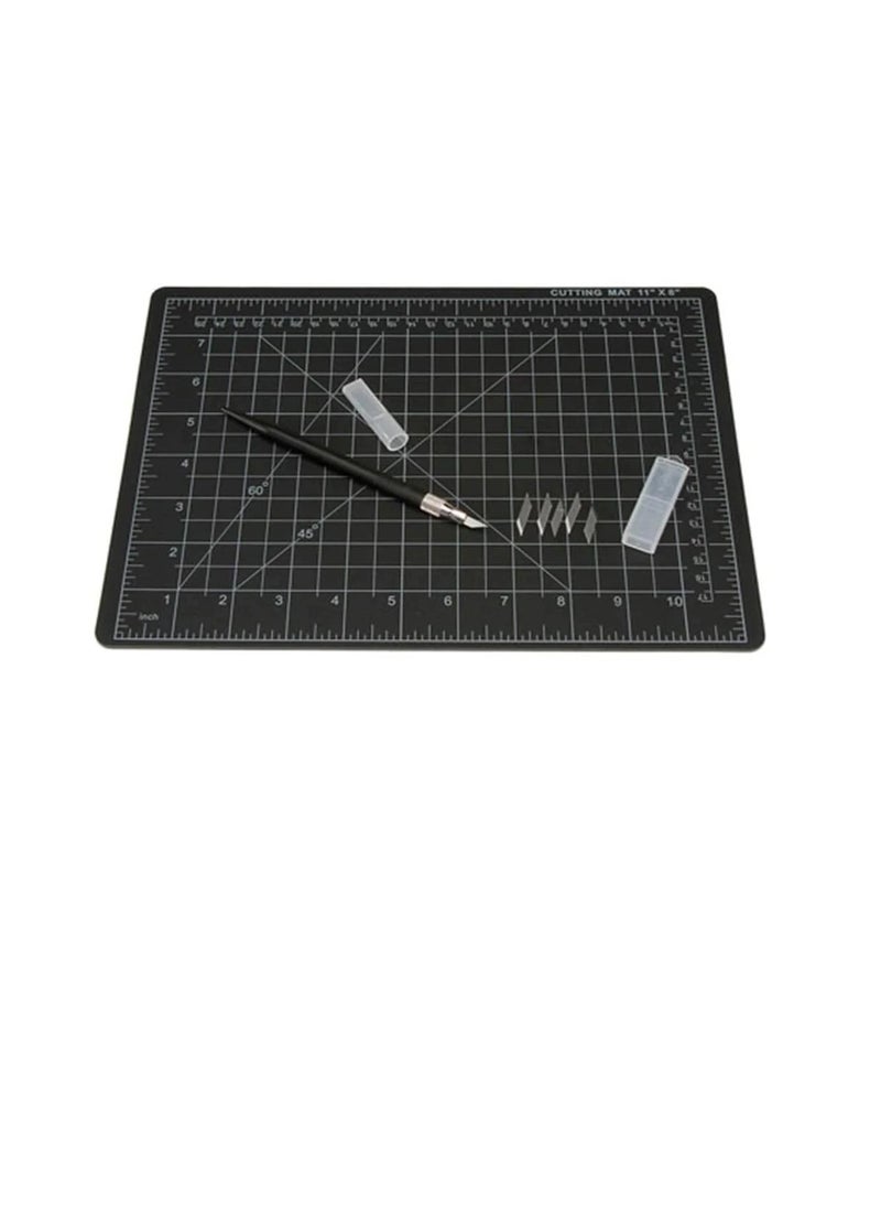 Cutting Mat Set Includes Knife Black 8.5 x 11.75 inches  - Image 2