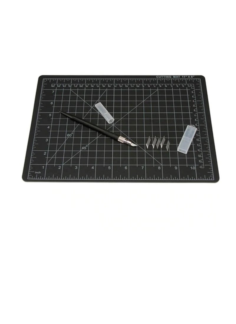 Cutting Mat Set Includes Knife Black 8.5 x 11.75 inches  - Image 3
