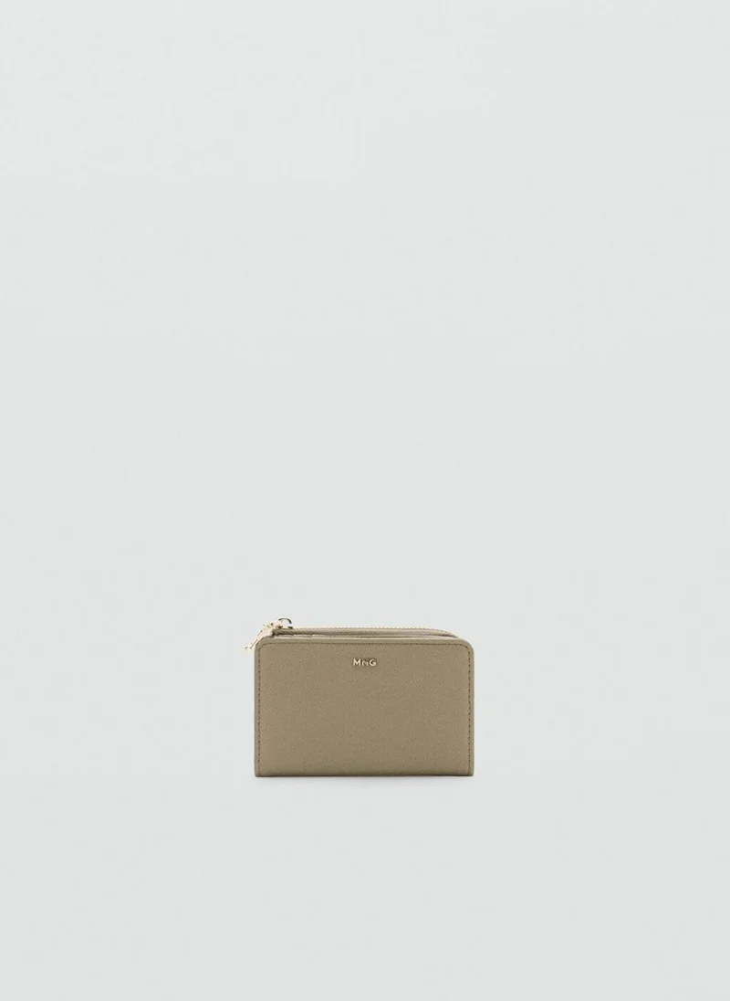 MANGO Safiano-effect wallet with flap