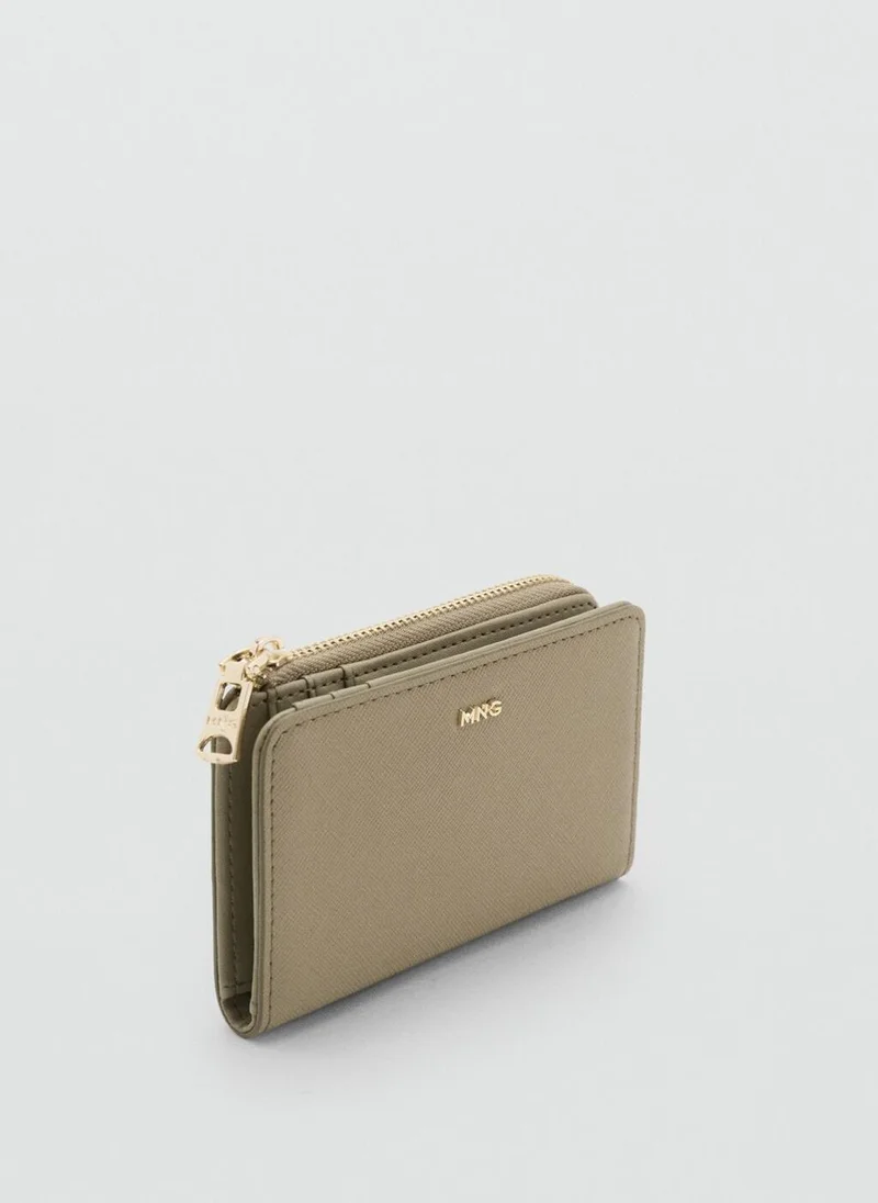MANGO Safiano-effect wallet with flap