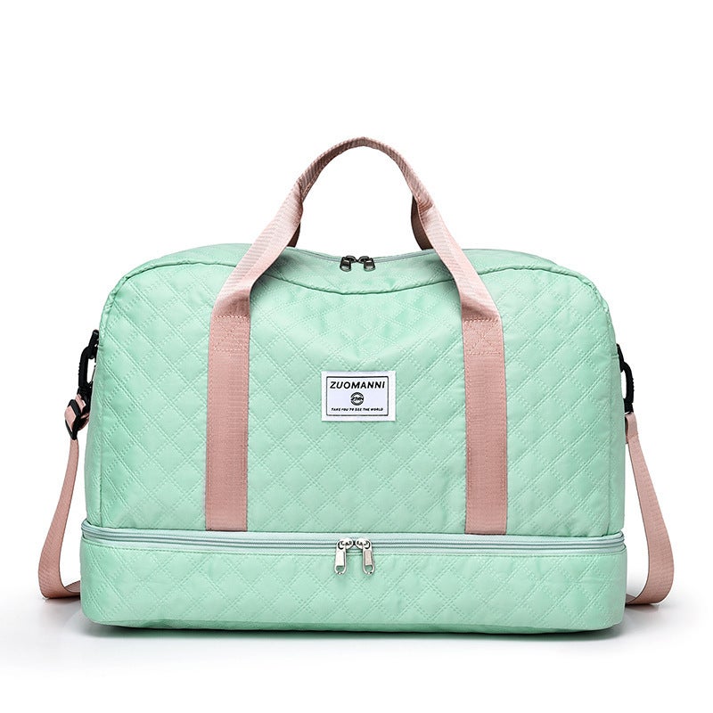 Generic Wholesale Gym Bag Independent Shoe Warehouse Short-distance Travel Bag Womens Portable Travel Large Capacity Fashionable Casual Luggage Bag green powder 
