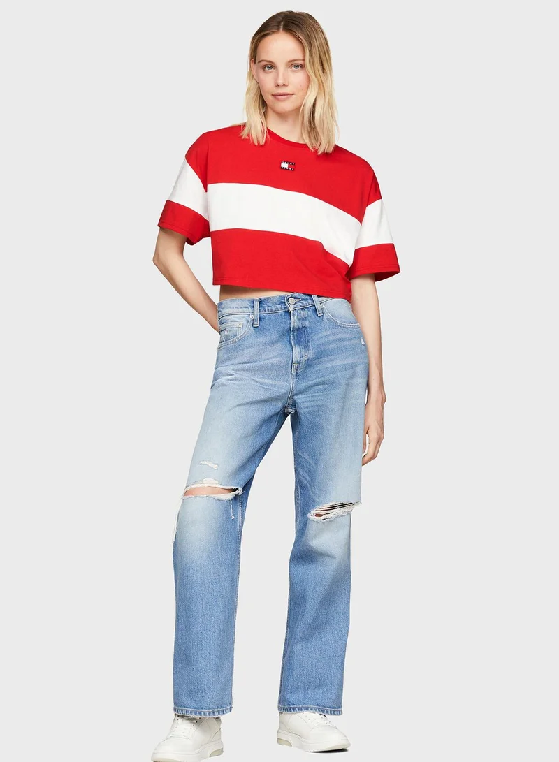 TOMMY JEANS Crew Neck Color Block T-Shirt