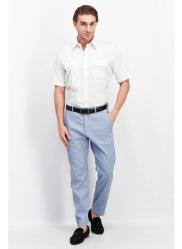 Lion Men Tall Fit Textured Short Sleeves Dress Shirt, White  - Image 4