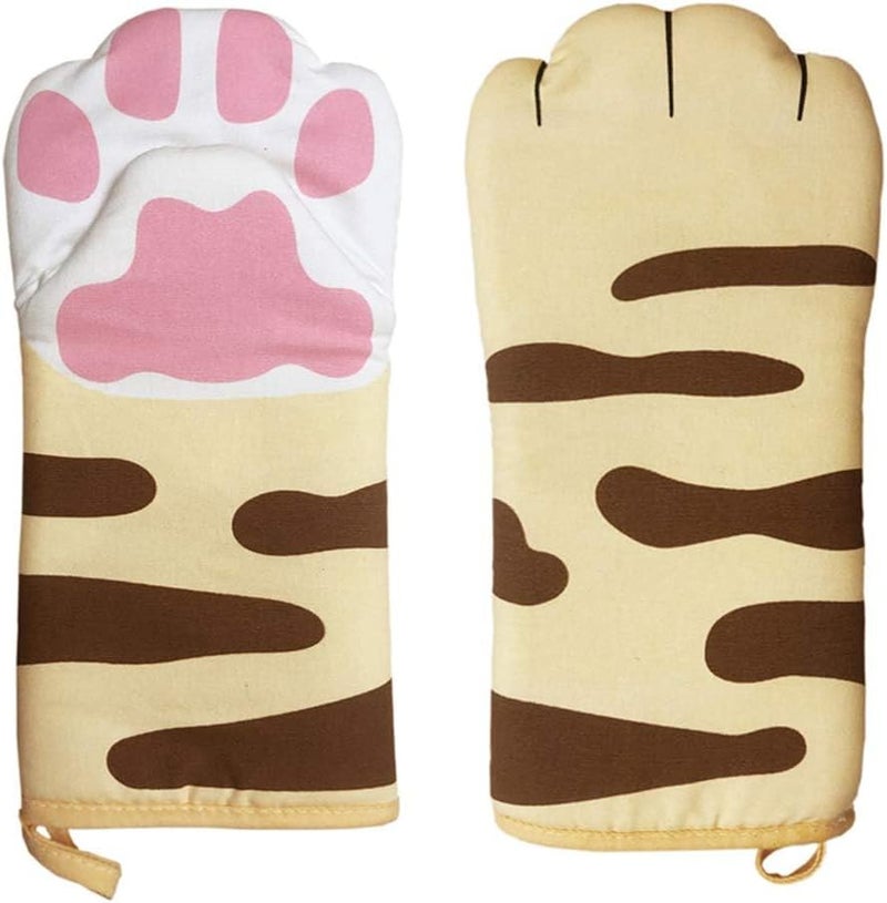 axusitt Oven Mitts Kitchen Cooking Baking Heat Resistant Cat Glove, 1 Pair Claw - Image 1