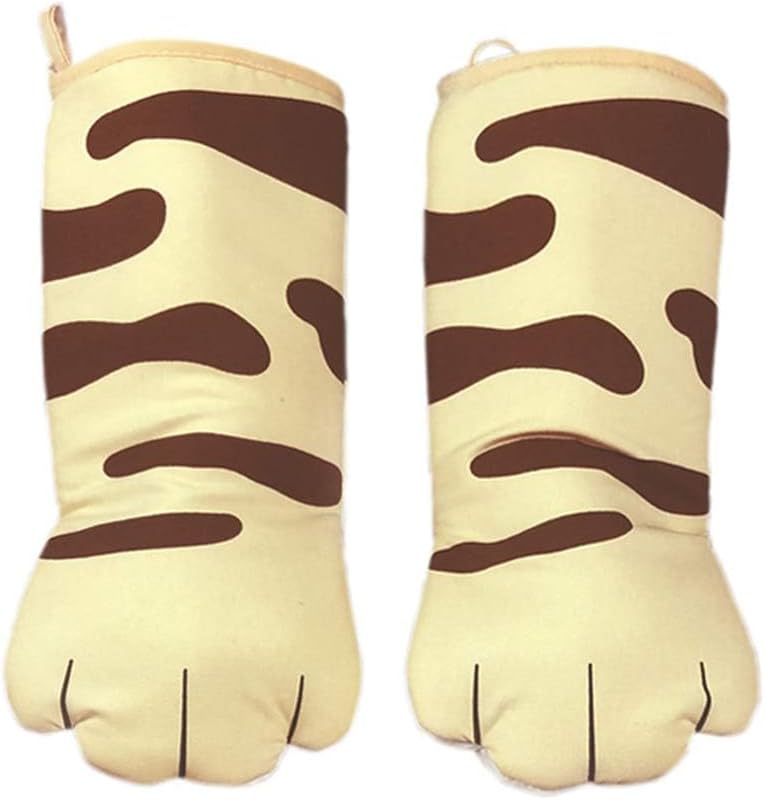 axusitt Oven Mitts Kitchen Cooking Baking Heat Resistant Cat Glove, 1 Pair Claw - Image 2