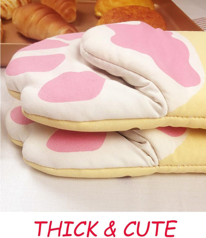 axusitt Oven Mitts Kitchen Cooking Baking Heat Resistant Cat Glove, 1 Pair Claw - Image 5