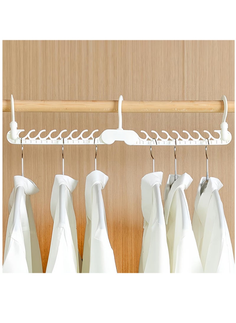 Excefore Space Saving Hangers for Clothes, Closet Organizers and Storage, Portable Folding Clothes Drying Rack with 16 Holes, White - Image 1