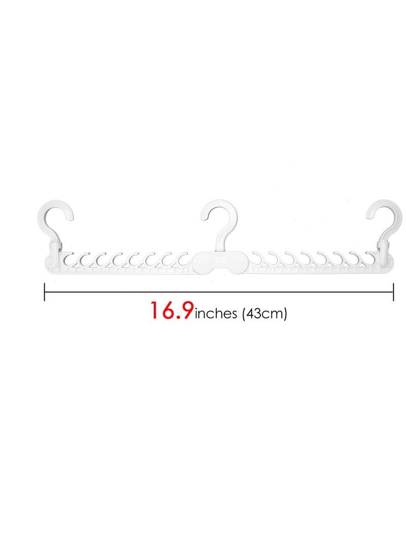 Excefore Space Saving Hangers for Clothes, Closet Organizers and Storage, Portable Folding Clothes Drying Rack with 16 Holes, White - Image 5