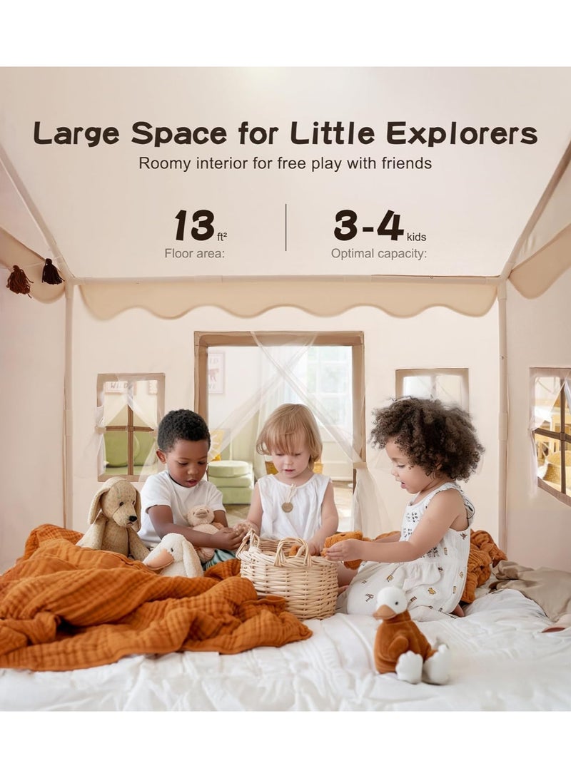 انسجام خيمة لعب للأطفال 47 بوصة × 40 بوصة × 52 بوصة مع حصيرة للأطفال الصغار، بيت لعب داخلي مع نوافذ للبنات والأولاد من سن 2 إلى 8 سنوات، خيمة منزل لعب داخلي خارجي للأطفال الصغار قابلة للغسل وقابلة للطي للأولاد والبنات، هدايا - Image 2