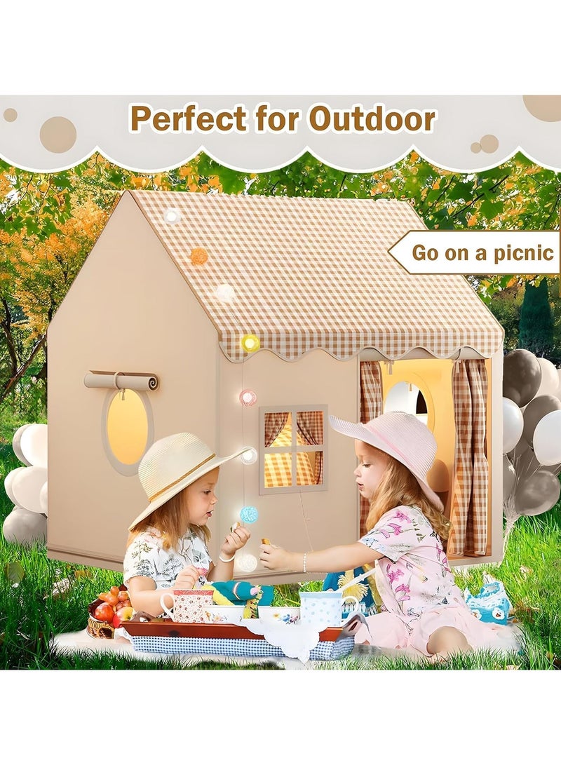 انسجام خيمة لعب للأطفال 47 بوصة × 40 بوصة × 52 بوصة مع حصيرة للأطفال الصغار، بيت لعب داخلي مع نوافذ للبنات والأولاد من سن 2 إلى 8 سنوات، خيمة منزل لعب داخلي خارجي للأطفال الصغار قابلة للغسل وقابلة للطي للأولاد والبنات، هدايا - Image 4