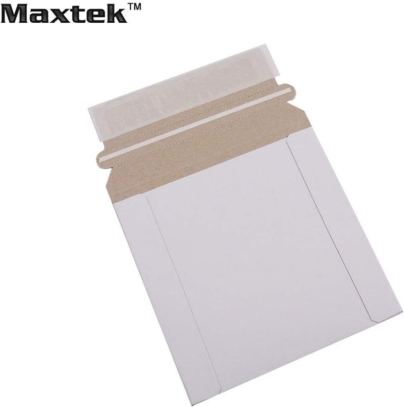 maxtek ماكس تك 100 مغلفات كرتونية بيضاء مسطحة لأقراص CD/DVD 5 14 × 5 14 بوصة ذاتية اللصق مع لسان - Image 2