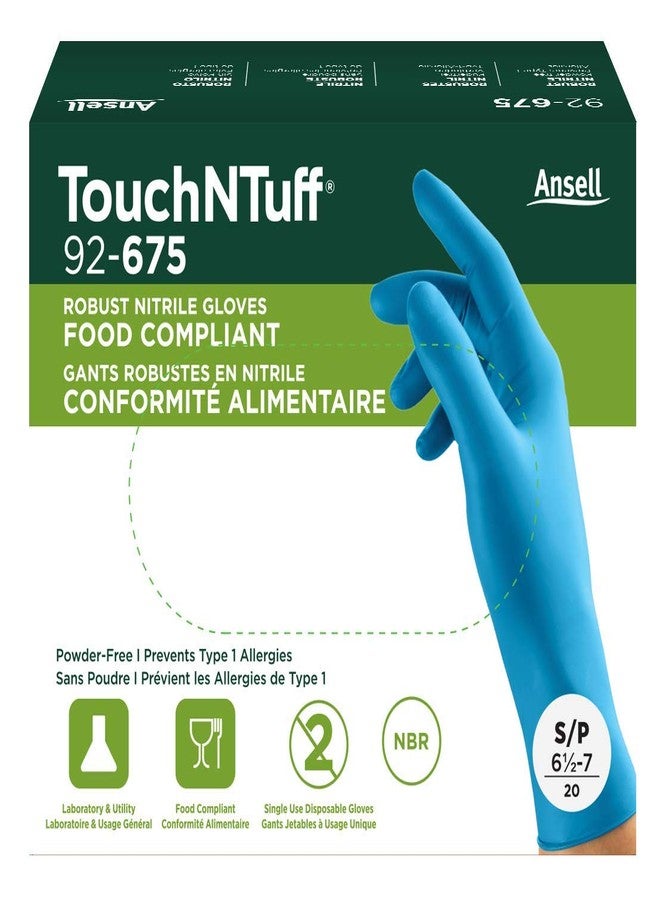 Ansell Large Blue 9 1/2'' TNT Blue 5 mil Nitrile A (92-675-L) - Image 4