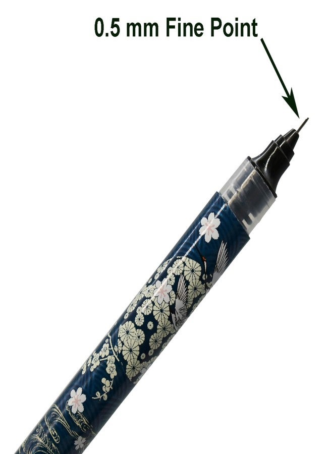 Maydahui 12 PCS Cherry Blossom Liquid Pen Novelty Flower Rollerball Gel Pens Romantic Floral Printing Pen Quick Dry Black Ink for School Women Office Party - Image 4