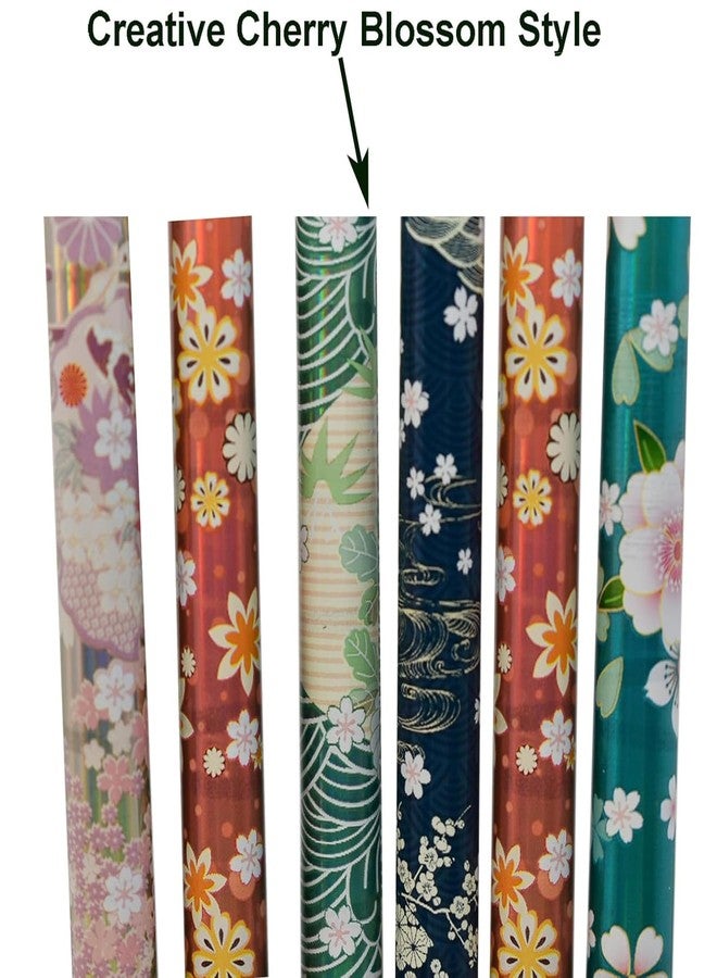 Maydahui 12 PCS Cherry Blossom Liquid Pen Novelty Flower Rollerball Gel Pens Romantic Floral Printing Pen Quick Dry Black Ink for School Women Office Party - Image 3