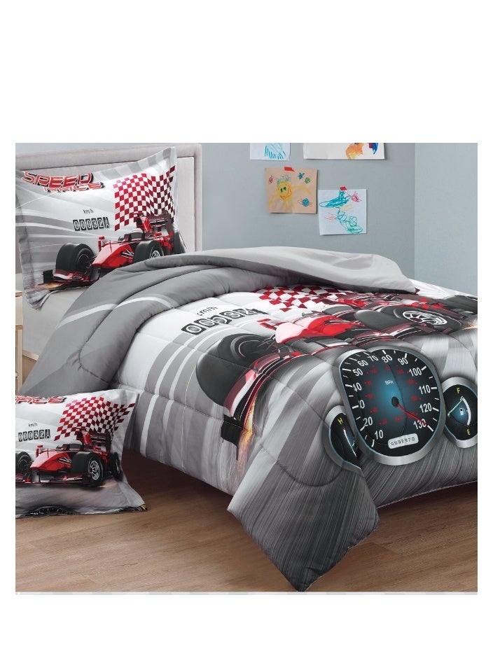 SMART HOME Luxuriously designed 4-piece children's bedding set with comfortable filling. 4-piece reversible bedding set: 170 x 230 cm quilt, fitted sheet, pillowcase, and pillowcase. High-quality, soft microfiber fabric. Ideal for children's rooms - Image 4