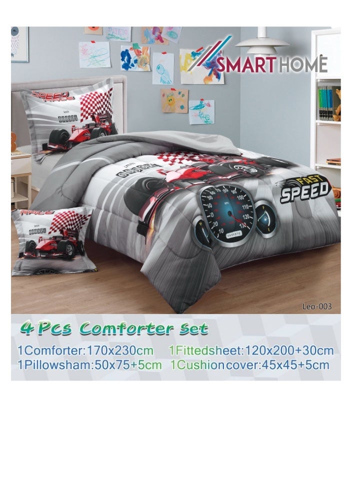 SMART HOME Luxuriously designed 4-piece children's bedding set with comfortable filling. 4-piece reversible bedding set: 170 x 230 cm quilt, fitted sheet, pillowcase, and pillowcase. High-quality, soft microfiber fabric. Ideal for children's rooms - Image 5
