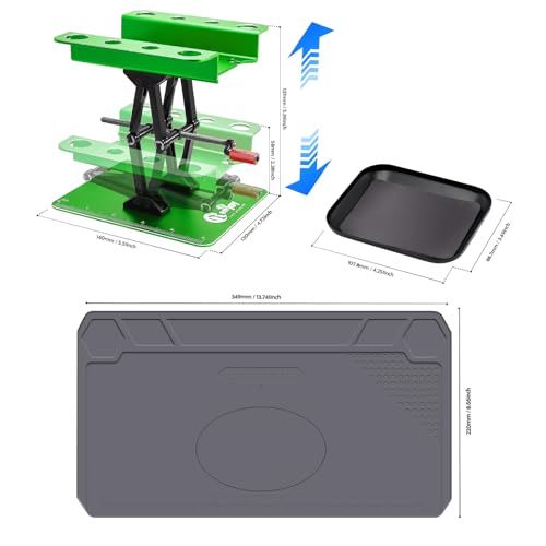 RCenjoy RC Car Work Stand Aluminum Repair Workstation Lift Lower with Screw Tray and Silicone Working Mat for Traxxas TRX4 Axial Arrma Redcat Losi 18 110 112 RC Car Tool - Image 5