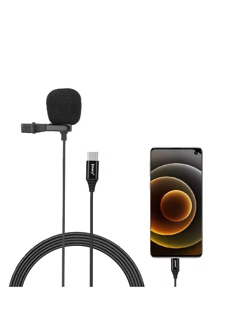 Jmary Jmary MCR2 Professional Type C Interface Lapel Mic 3.5mm Micro type Mobile Phone PC Voice Lavalier Microphone  - Image 1