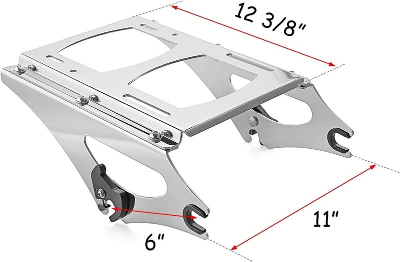 WeiSen Detachable Two-UP Tour Pak Pack Trunk Mount Rack for 2009-2013 Harley Touring - Image 2