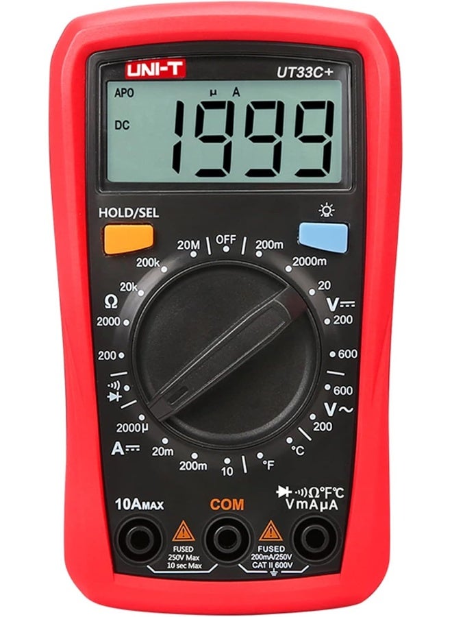 UNI-T Uni-T Digital Multimeter Voltage Current Resistance Ohm Capacitance Ncv Tester Lcd Backlite Red And Grey 134Mm X 77Mm 47Mm - Image 1