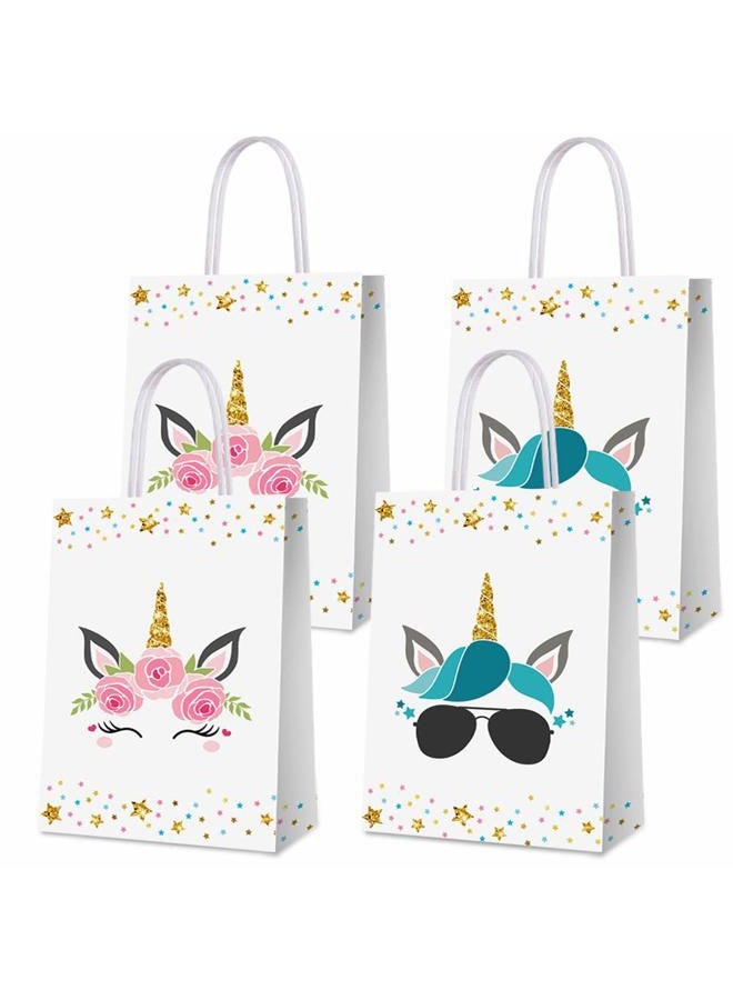 BCHOCKS Party Favour Bags for Unicorn Birthday Party Supplies, Party Gift Goody Treat Candy Bags for Unicorn Party Favours Decor Birthday Party Decor for Unicorn Party Girls Kids Birthday Decorations - 16 PCS - Image 1