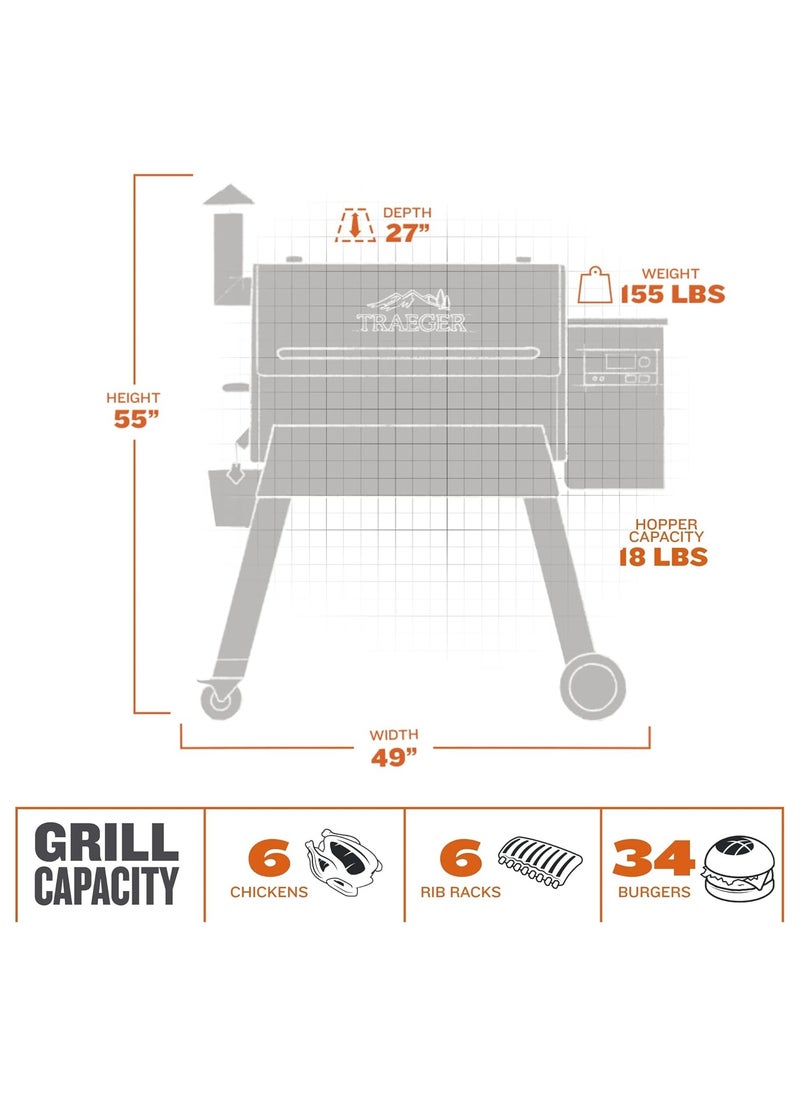 TRAEGER - Pro 780 Electric Wood Pellet Grill and Smoker, Black, 780 Square Inches Cook Area, 500 Degree Max Temperature, Meat Probe, 6 in 1 BBQ Grill with WiFi and app connectivity, Black - Image 1