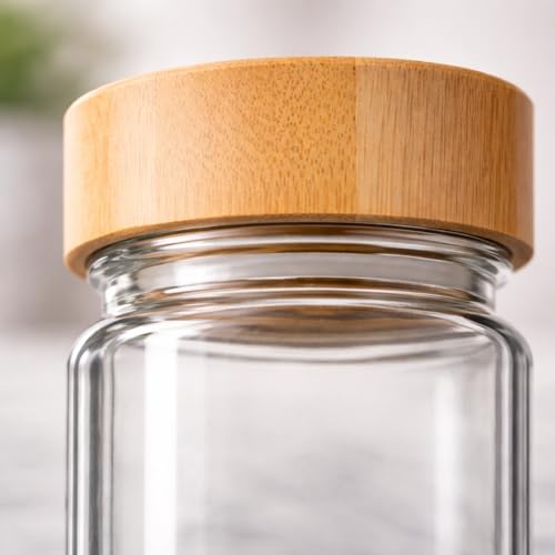 ZEPOLI Glass Spice Jar for Kitchen Storage with Airtight small container set, Clear Square Seasoning Container for Salt, Pepper, Masala & Herbs glass containers for kitchen (pack-24) - Image 5