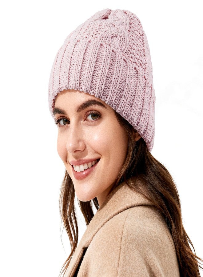 BESSTEVEN Women Winter Beanie Hat: Fleece Lined Warm Knit Skull Cap Thermal Stocking Cap for Cold Weather Snow Ski, Pink, One size - Image 1