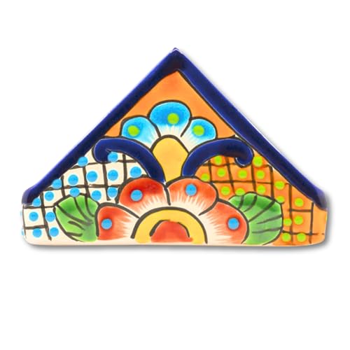 Ceramic Napkin Holder  HandPainted Authentic Mexican Talavera Cocktail Napkin Holder  Colorful Kitchen Decor  Handmade by Artisans  Ideal for Dining Table  Countertop Servilletero Multicolor