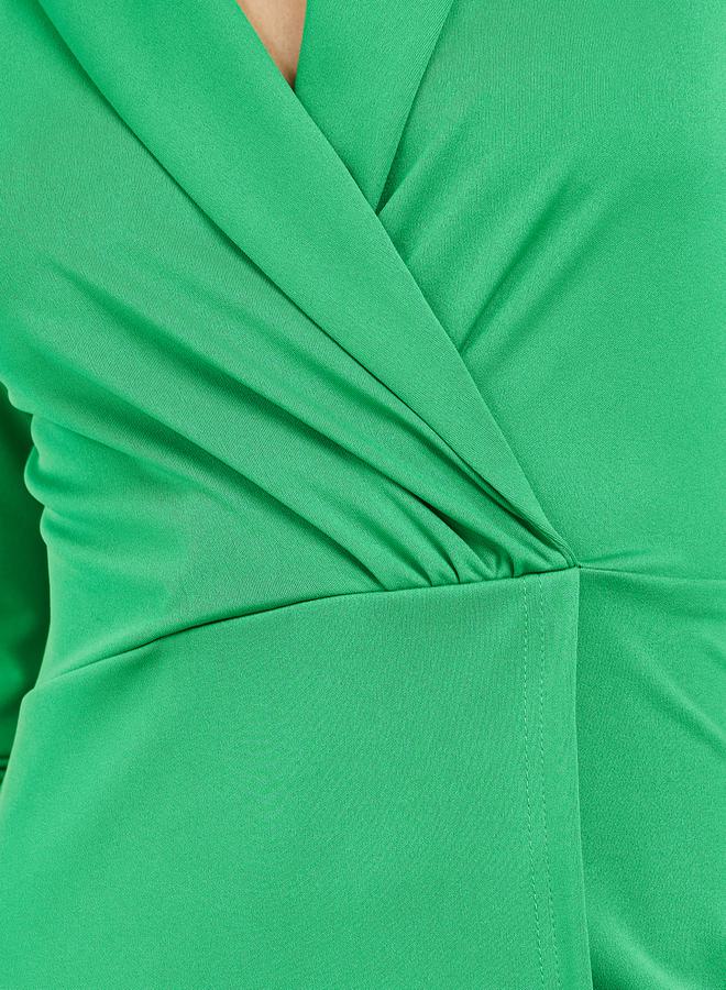 ستايلي فستان ميدي سادة بنمط لف - Image 3