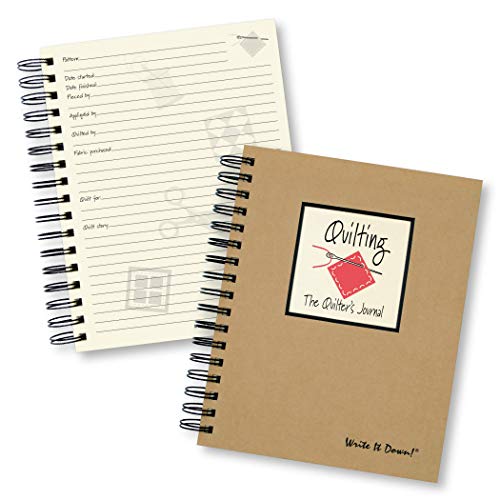 Write it Down series by Journals Unlimited, Guided Journal, Quilting, The Quilters Journal, Full-size 7.5"x 9", Kraft Hard Cover, Made in USA - Image 1