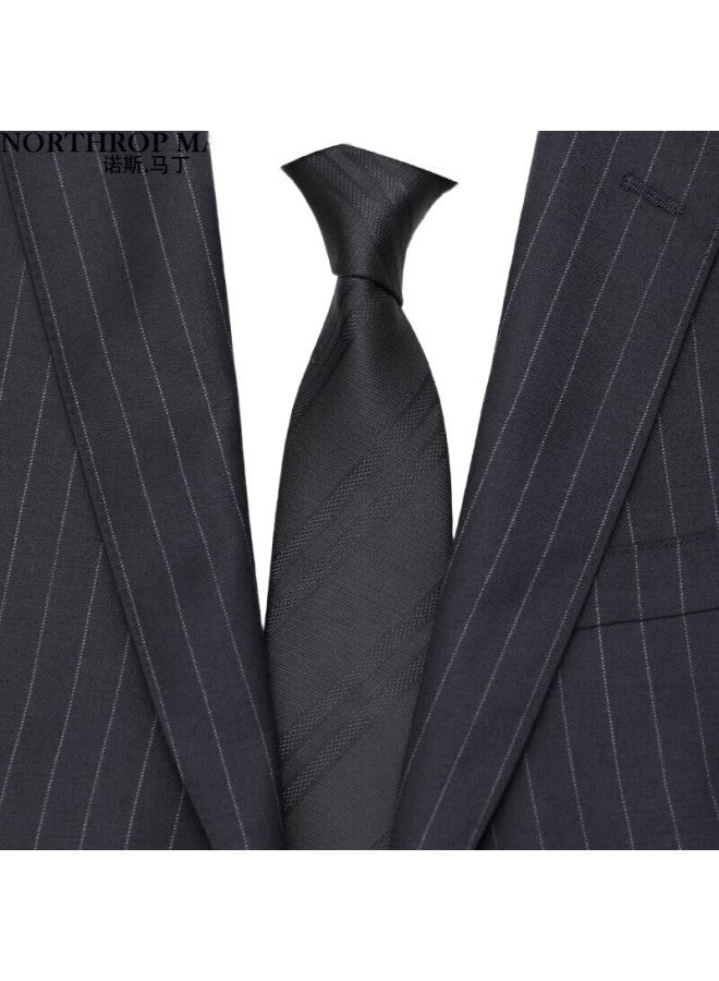 Northrop Martin High-End Silk Tie Men'S Business Suit Formal Wear Handmade Black Striped Groom Wedding Gift Box Fd1024 - Image 3